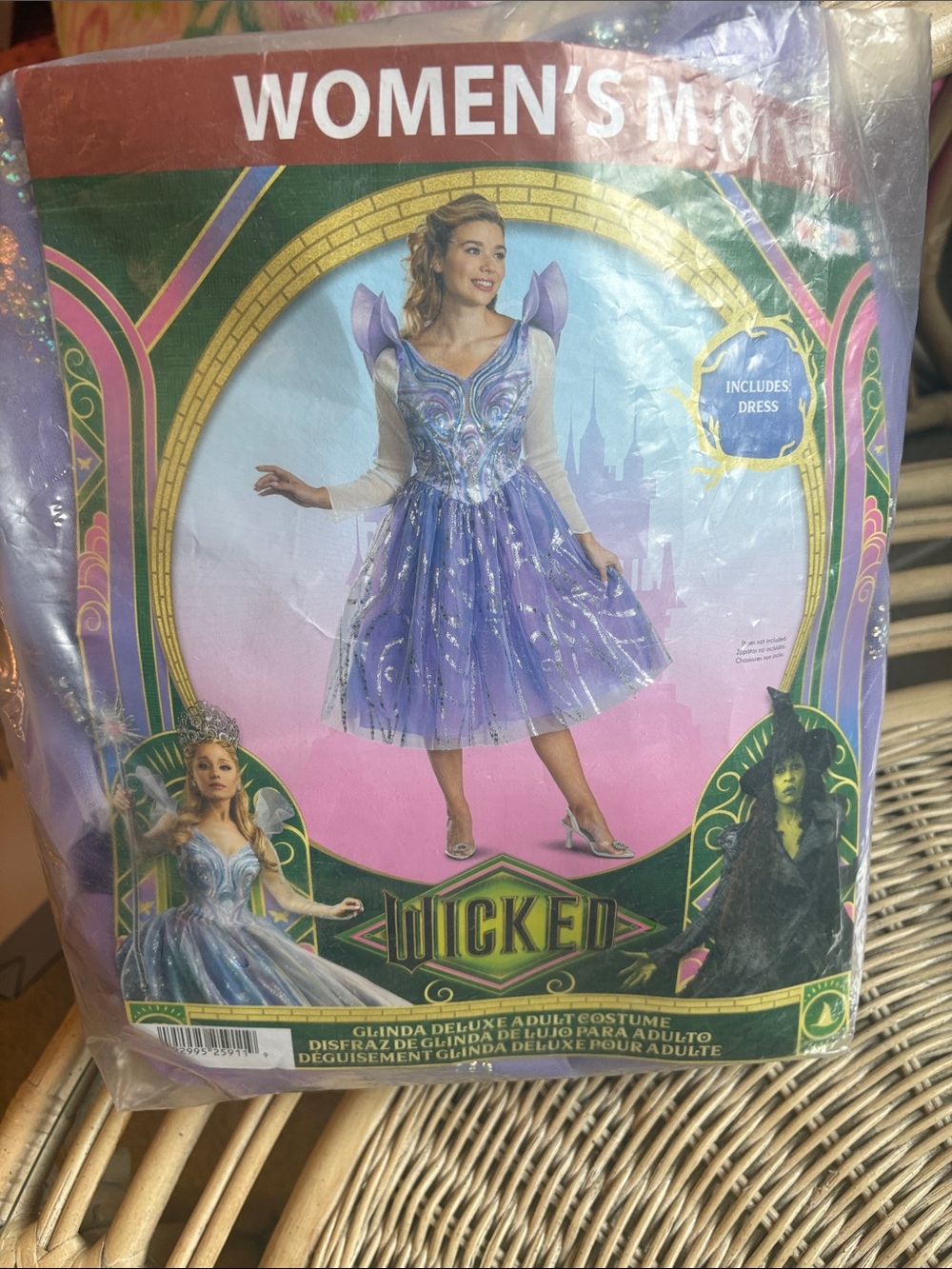 NIB  Wicked Glinda "For Good" Adult Halloween Costume Sz: 8/10